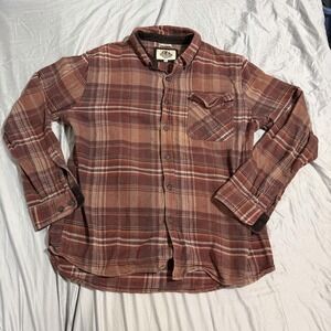 Field & Forest Button Up Shirt Mens XL Brown Plaid Legend Flannel Outdoor Casual